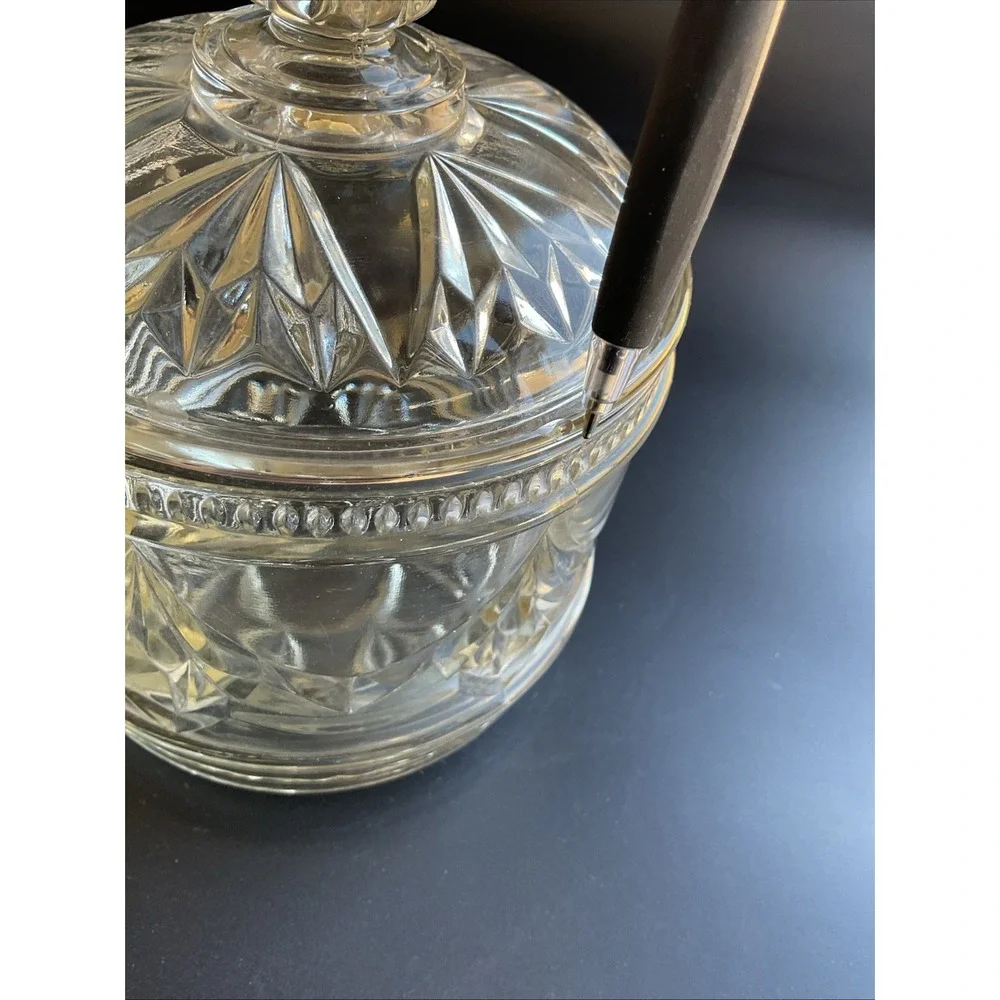 Vintage Glass Candy Box With Lid Decorative Collection Minor 